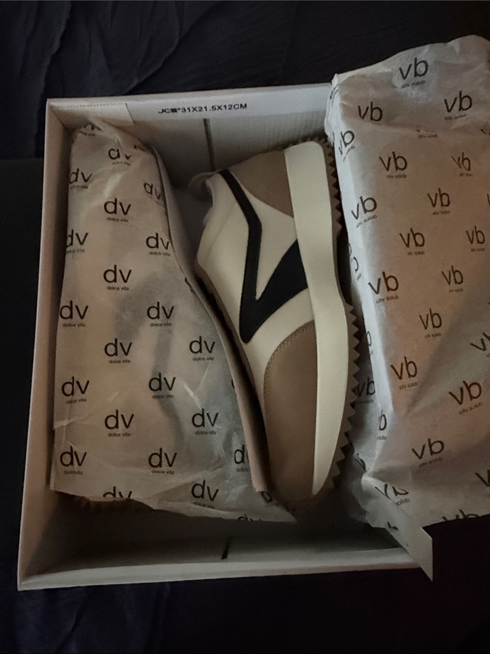 DV by Dolce Vita Beige, Black & Cream Women's Platform Sneaker
